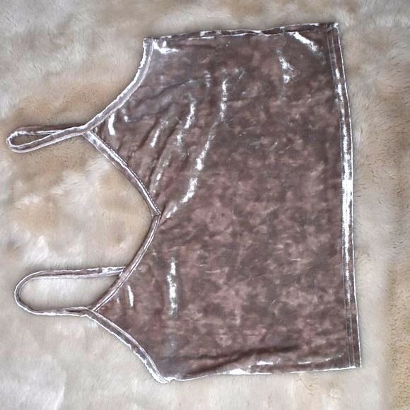 Kimchi Blue Velvet Tank Top in Tan and Cream - Picture 9 of 12